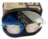 Costa Del Mar Ballast Sunglasses matte black frame copper silver mirror plastic 580P lens