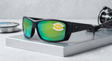 Costa Del Mar Cat Cay Blackout Frame Green Mirror 580P Plastic Polarized Lens