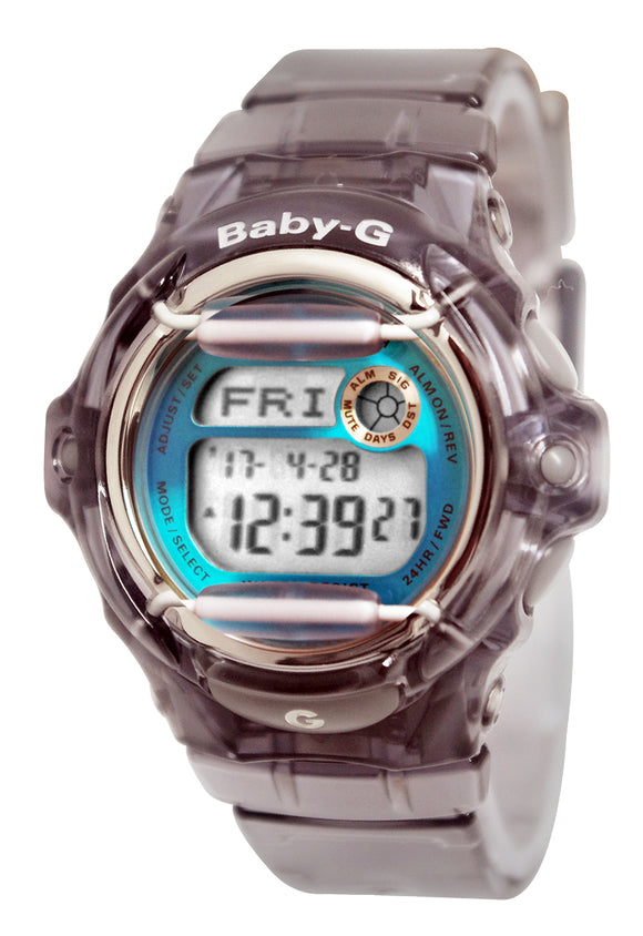 Casio BG169R-8B Baby-G Digital Dial Grey Transparent Resin Band Watch NEW