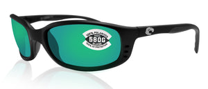 Costa Del Mar Brine Matte Black Frame Green Mirror 580 Glass Polarized Lens New