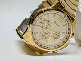 GUESS Mens watch GW0900G2 Gold Tone Multi-function NEW