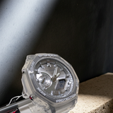 CASIO G-Shock GA2100BM-7A8CR SILVER dial clear band Analog Digital watch