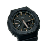 Casio G-Shock GMAS2100-1A black with gold accent thin watch NEW