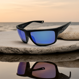 Costa Del Mar Fly Line Black frame Blue Mirror Glass 580  lens