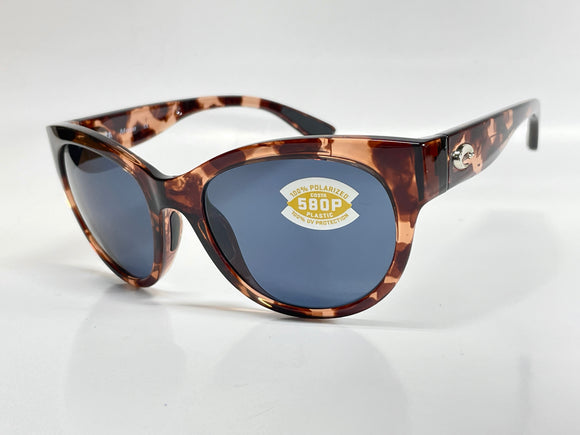 Costa Del Mar Maya Shiny tortoise frame gray 580P plastic polarized lens NEW