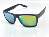 Costa Del Mar Paunch XL sunglasses black matte frame green mirror 580P plastic