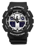 Casio GA100BW-1A G-Shock Day Date Analog Digital Black Resin Watch