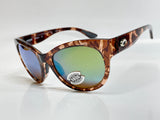 Costa Del Mar Sunglasses Maya Coral Tortoise green mirror 580 glass Lens