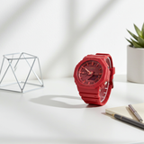 Casio GA2100-4A FREE SHIPPING Red Analog Digital G shock watch