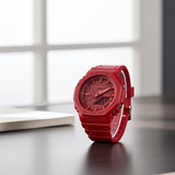 Casio GA2100-4A FREE SHIPPING Red Analog Digital G shock watch