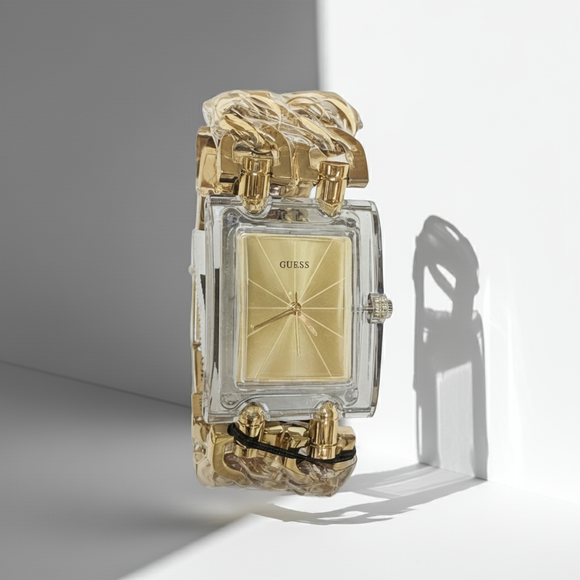 GUESS womens watch GW0669L1 Mod Heavy Metals Gold Tone Analog Watch