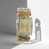 GUESS womens watch GW0669L1 Mod Heavy Metals Gold Tone Analog Watch