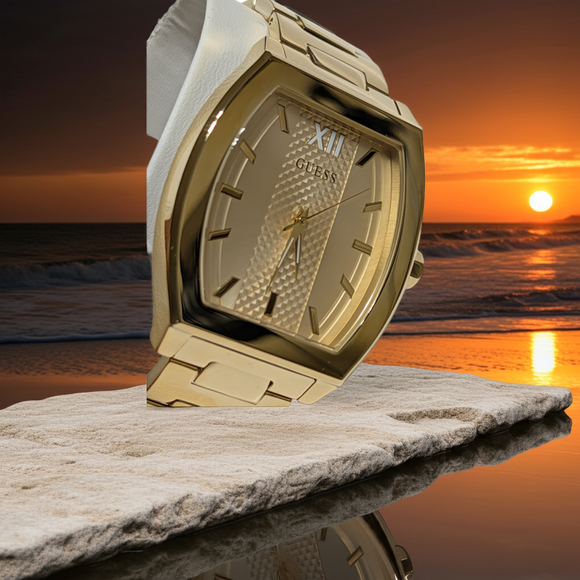 GUESS Mens Watch GW0705G3 Gold Tone Analog Watch NEW