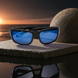 Costa Del Mar Schoolie Sunglasses Black frame Blue Mirror 580P plastic lens NEW