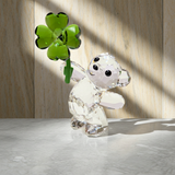 Swarovski Kris Bear Lucky Charm 5720034 Green Four-Leaf Clover New Box