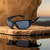 Costa Del Mar Schoolie Sunglasses Black frame Gray 580P plastic lens NEW