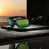 Costa Del Mar Schoolie Sunglasses Black frame Green Mirror 580P plastic lens NEW