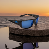 Costa Del Mar Schoolie Sunglasses Matte Tiger Shark frame Blue Mirror 580P plastic lens NEW
