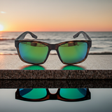 Costa Del Mar Paunch Sunglasses Tortoise frame Green Mirror 580P plastic lens