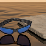 Costa Del Mar Schoolie Sunglasses Matte Tiger Shark frame Blue Mirror 580P plastic lens NEW