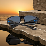 Costa Del Mar Schoolie Sunglasses Matte Tiger Shark frame Blue Mirror 580P plastic lens NEW