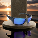 Costa Del Mar Tailfin Medium Black matte frame 580 Blue Mirror Glass lens