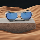 Costa Del Mar Grand Catalina sunglasses Hull white Blue mirror 580 glass lens