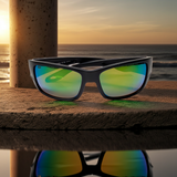 Costa Del Mar Schoolie Sunglasses Black frame Green Mirror 580P plastic lens NEW