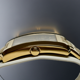 GUESS Mens watch GW0896G2 slim Gold Tone Analog black dial NEW