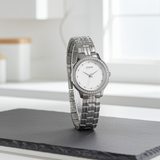 GUESS womens watch W1209L1 Chelsea Crystal Silver Dial