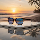 Costa Del Mar 06S2002 Sullivan 223 Shiny Black Kelp Blue Mirror 580 GLASS lens
