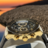 GUESS Mens watch GW0425G1 Black Gold Tone Multi-function