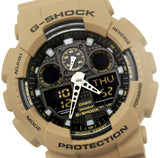 Casio GA100L-8A G-Shock Black Analog Digital Beige Resin Band Watch