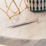 Swarovski Crystalline ballpoint pen Rose gold pink lacquered NEW