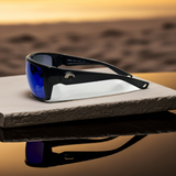 Costa Del Mar Fly Line Black frame Blue Mirror Plastic 580P lens