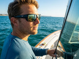 Costa Del Mar Fantail PRO Matte Black Frame Sunrise Silver Mirror 580 Glass Polarized Sunglasses
