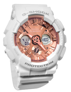 Casio GMAS120MF-7A G-Shock Analog Digital Rose Gold White Watch FREE ship Return