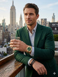 Guess Men's Emperor Watch GW0849G2 Gold Tone Stainless Steel Green Dial