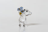 Swarovski 5736389 Kris Bear Forget-Me-Not Flowers Crystal Figurine  NEW authentic