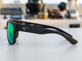Costa Del Mar Sampan BLACK frame green mirror 580 Glass lens