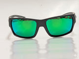 Costa Tailfin Sunglasses Medium Matte Black Green Mirror 580G
