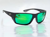Costa Tailfin Sunglasses Medium Matte Black Green Mirror 580G