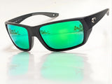 Costa Tailfin Sunglasses Medium Matte Black Green Mirror 580G