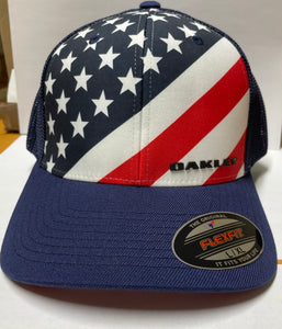 Oakley INDY HAT stretch fitted Navy Blue Flag select size S/M or L/XL