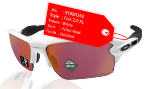 Oakley Flak 2.0 XL White Frame Prizm Field Lens Sunglasses