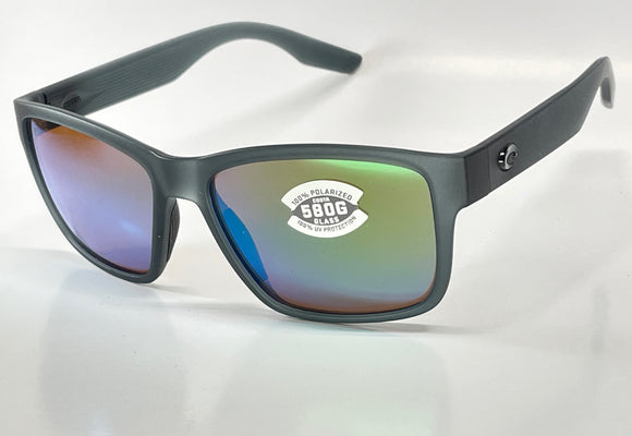 Costa Del Mar Paunch sunglasses Matte Smoke Crystal frame green 580G glass lens