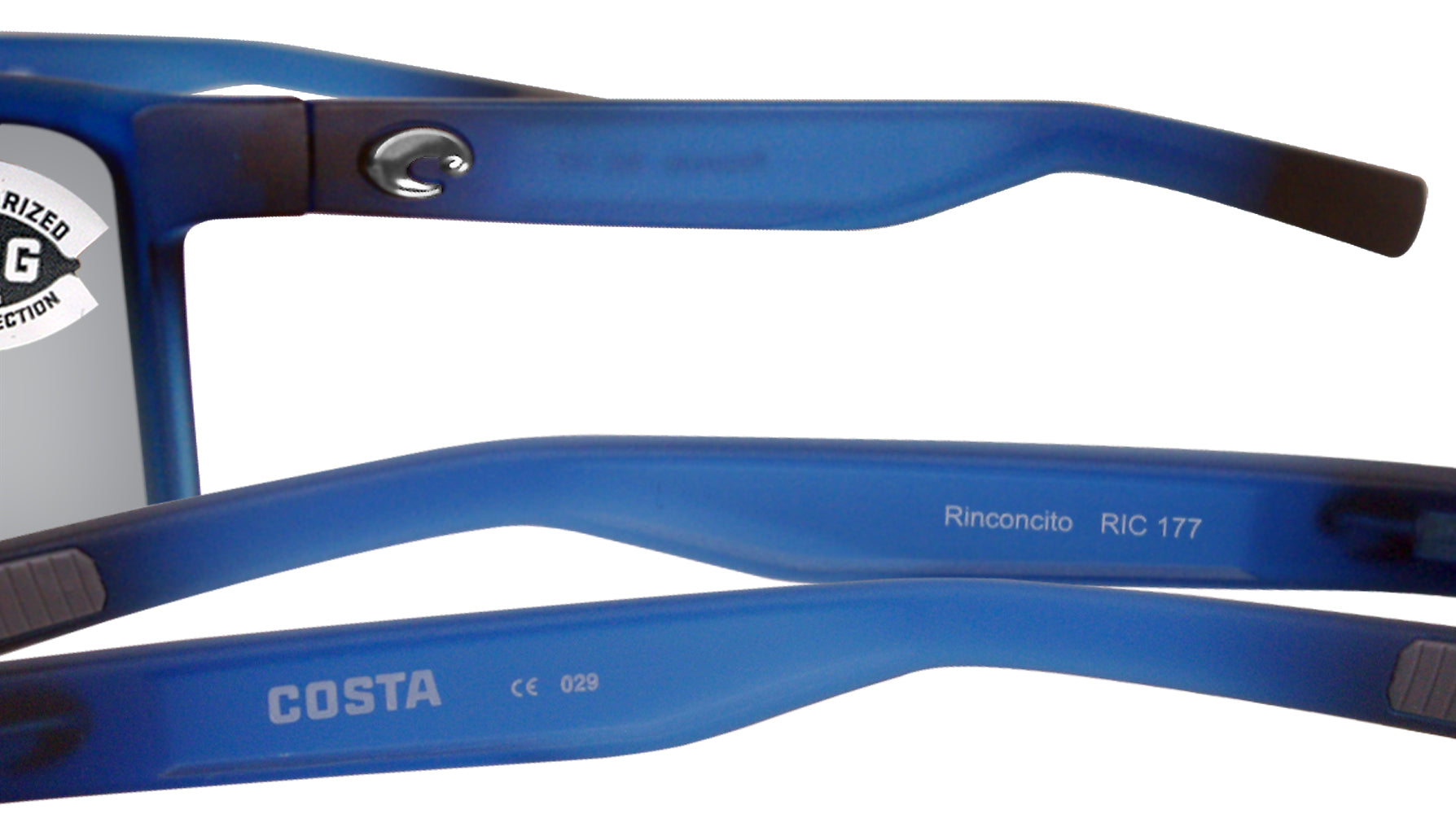 Costa Rinconcito 6S9016 901610 60MM 177 Matte Atlantic Blue Gray Silver Mirror 580P Plastic Polarized Rectangle Sunglasses for Men   BUNDLE w 送料無料