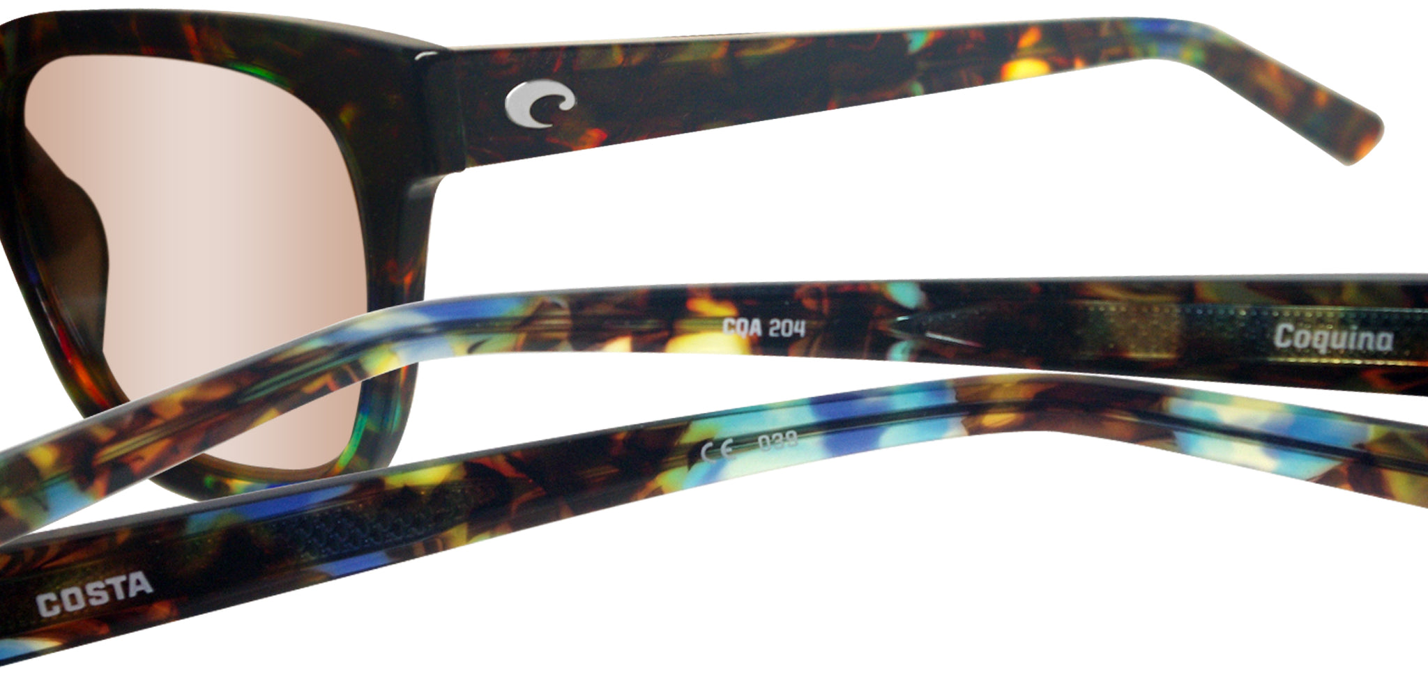 Costa Coquina 580P Transparent Frame Sunglasses with Black Case and Brown Lenses Costa Del Mar Coquina Sunglasses | Island Water Sports main image 3