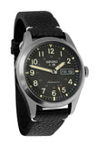 Seiko 5 Sports SRPG41 Black Day Date Dial Leather Band Watch New