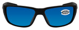 Costa Del Mar Blackfin Pro Black Blue Mirror 580 Glass Lens Sunglasses